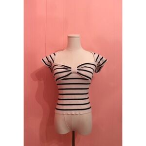 Heartloom Striped Black and White Women's Top